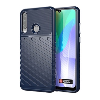 Huawei Y6p Gigapack szilikon telefonvédő ütésállóság, dombor minta, SÖTÉTKÉK