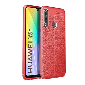 Huawei Y6p Gigapack szilikon telefonvédő ütésállóság, varrás minta, PIROS