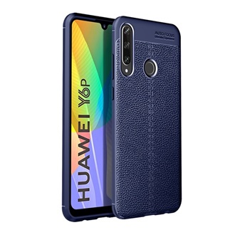 Huawei Y6p Gigapack szilikon telefonvédő ütésállóság, varrás minta, SÖTÉTKÉK