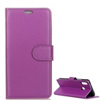 Huawei Y7 2019 Gigapack tok álló, bőr hatású FLIP, prémium, LILA