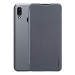 Huawei Y7 2019 NILLKIN SPARKLE műanyag telefonvédő FLIP, oldalra nyíló, FEKETE
