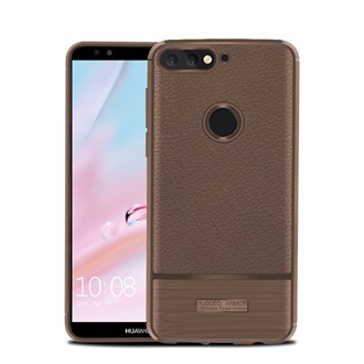Huawei Y7 Prime 2018 Gigapack szilikon telefonvédő ütésállóság, szálcsiszolt, BARNA