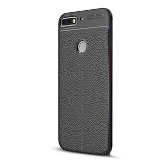 Huawei Y7 Prime 2018 Gigapack szilikon telefonvédő ütésállóság, varrás minta, FEKETE