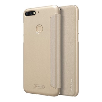 Huawei Y7 Prime 2018 NILLKIN SPARKLE műanyag telefonvédő FLIP, oldalra nyíló, ARANY