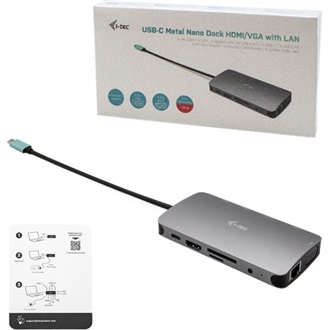 I-TEC USB-C NANO DOCK HDMI/VGA DOCK ST. HDMI/VGA LAN + PD 100W