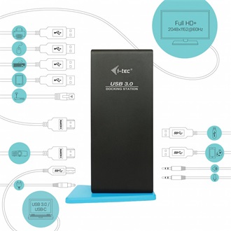 I-TEC USB 3.0/USB-C Dual HDMI Docking Station 2x HDMI 1x GLAN 2x USB 3.0 4x USB 2.0 1x Audio 1x Mic USB 3.0 Kabel with U