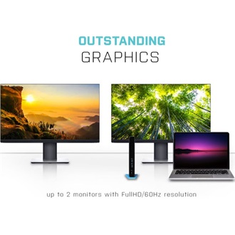 I-TEC USB 3.0/USB-C Dual HDMI Docking Station 2x HDMI 1x GLAN 2x USB 3.0 4x USB 2.0 1x Audio 1x Mic USB 3.0 Kabel with U