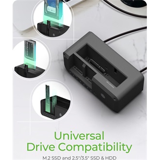 Raidsonic ICY BOX Clone & DockingStation 2.5"/3.5" SATA/m.2 NVMe PCIe NVMe / SATA3 USB-A 3.2 Gen2×1 USB-C 3.2 Gen2×1 dok