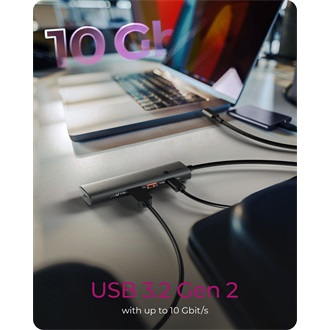 Raidsonic ICY BOX IB-HUB1437-CPD 4-portos USB-A 3.2 Gen2 hub fekete PD 100W