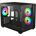 ID-Cooling View 500 ARGB táp nélküli ablakos MT Mini Tower számítógépház fekete