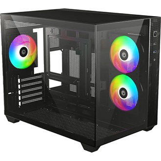 ID-Cooling View 500 ARGB táp nélküli ablakos MT Mini Tower számítógépház fekete