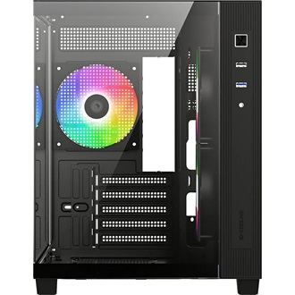 ID-Cooling View 500 ARGB táp nélküli ablakos MT Mini Tower számítógépház fekete