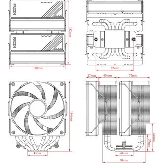 ID-Cooling FROZN A620 ARGB processzor hűtő fekete