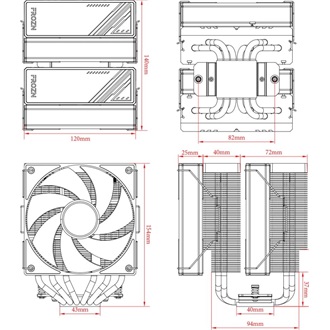 ID-Cooling FROZN A620 BLACK processzor hűtő fekete