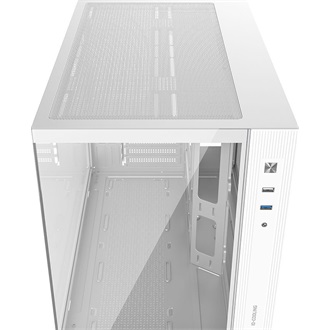 ID-Cooling View 500 WH táp nélküli ablakos MT Mini Tower számítógépház fehér