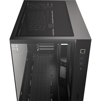 ID-Cooling View 500 táp nélküli ablakos MT Mini Tower számítógépház fekete