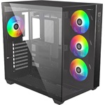 ID-Cooling View 510 ARGB táp nélküli ablakos Mid Tower számítógépház fekete