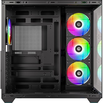 ID-Cooling View 510 ARGB táp nélküli ablakos Mid Tower számítógépház fekete