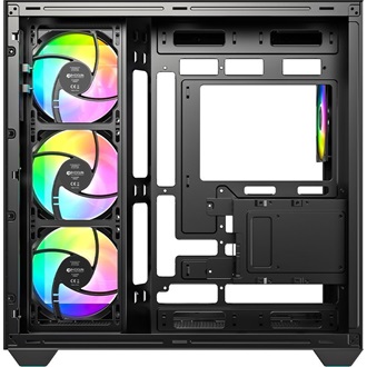 ID-Cooling View 510 ARGB táp nélküli ablakos Mid Tower számítógépház fekete