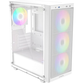 ID-Cooling Ware 300 ARGB WH táp nélküli ablakos MT Mini Tower számítógépház fehér
