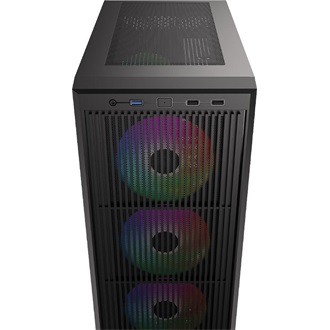 ID-Cooling Ware 300 ARGB táp nélküli ablakos MT Mini Tower számítógépház fekete