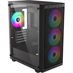 ID-Cooling Ware 300 ARGB táp nélküli ablakos MT Mini Tower számítógépház fekete