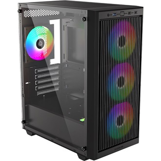ID-Cooling Ware 300 ARGB táp nélküli ablakos MT Mini Tower számítógépház fekete