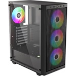 ID-Cooling Ware 310 ARGB táp nélküli ablakos Mid Tower számítógépház fekete
