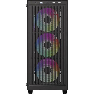 ID-Cooling Ware 310 ARGB táp nélküli ablakos Mid Tower számítógépház fekete