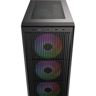 ID-Cooling Ware 310 ARGB táp nélküli ablakos Mid Tower számítógépház fekete