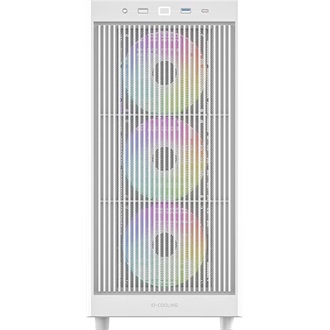 ID-Cooling Ware 510 ARGB WH táp nélküli ablakos Mid Tower számítógépház fehér