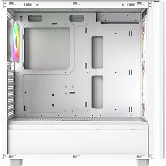 ID-Cooling Ware 510 ARGB WH táp nélküli ablakos Mid Tower számítógépház fehér