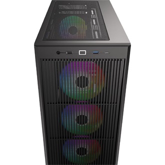 ID-Cooling Ware 510 ARGB táp nélküli ablakos Mid Tower számítógépház fekete