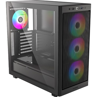 ID-Cooling Ware 510 ARGB táp nélküli ablakos Mid Tower számítógépház fekete