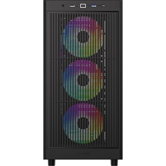 ID-Cooling Ware 510 ARGB táp nélküli ablakos Mid Tower számítógépház fekete