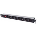 INTELLINET PDU 8x SCHUKO 19" 1U 3m kapcsolós Fekete