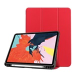 IPAD 10.2 (2019) Gigapack Tok álló, bőr hatású aktív FLIP, ceruza tartó, PIROS