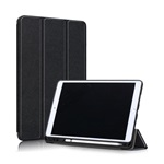 IPAD 10.2 (2021) Gigapack Tok álló, bőr hatású aktív FLIP, ceruza tartó, FEKETE