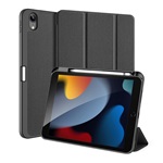 IPAD 10.9 (2022) DUX DUCIS DOMO tok álló, bőr hatású aktív, textil minta, FEKETE