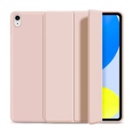 IPAD 10.9 (2022) Gigapack tok álló, bőr hatású aktív FLIP, asztali tartó, RÓZSASZÍN