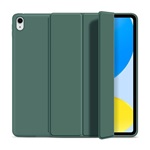 IPAD 10.9 (2022) Gigapack tok álló, bőr hatású aktív FLIP, asztali tartó, SÖTÉTZÖLD