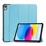 IPAD 10.9 (2022) Gigapack tok álló, bőr hatású aktív FLIP, asztali tartó, VILÁGOSKÉK