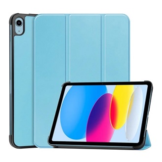 IPAD 10.9 (2022) Gigapack tok álló, bőr hatású aktív FLIP, asztali tartó, VILÁGOSKÉK