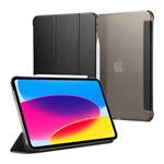 IPAD 10.9 (2022) SPIGEN SMART FOLD tok álló, bőr hatású aktív FLIP, asztali tartó, FEKETE