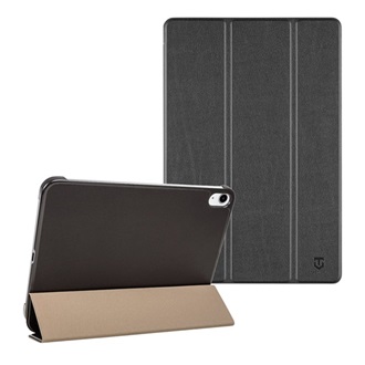 IPAD 11 (2025) / 10.9 (2022) TACTICAL BOOK TRIFOLD tok álló, bőr hatású aktív FLIP, asztali tartó, FEKETE