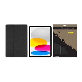 IPAD 11 (2025) / 10.9 (2022) TACTICAL BOOK TRIFOLD tok álló, bőr hatású aktív FLIP, asztali tartó, FEKETE