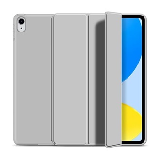 IPAD 11 (2025) GIGAPACK Tok álló, bőr hatású aktív FLIP, asztali tartó, SÖTÉTSZÜRKE