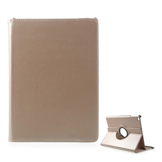 IPAD 9.7 (2018) GIGAPACK Tok álló, bőr hatású FLIP, 360°, ARANY