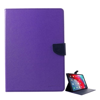 IPAD Air 11 (2024) MERCURY Goospery Fancy tok álló, bőr hatású FLIP, textil minta, LILA