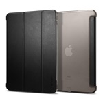 IPAD Air 11 (2024) SPIGEN SMART FOLD tok álló, bőr hatású aktív FLIP, asztali tartó, FEKETE